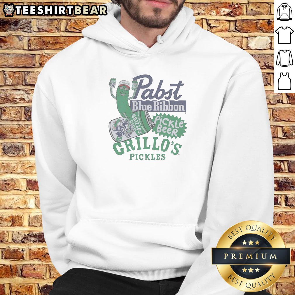 Original Grillos Pickles Pabst Blue Ribbon Pickle Beer Logo Hoodie