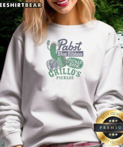 Original Grillos Pickles Pabst Blue Ribbon Pickle Beer Logo Sweatshirt