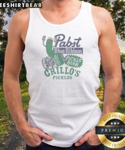 Original Grillos Pickles Pabst Blue Ribbon Pickle Beer Logo Tank Top