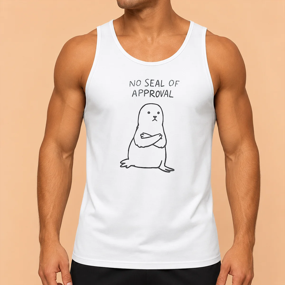 Original Hot No Seal Of Approval Pun With An Annoyed Seal With Crossed Arms Illustration Tank Top