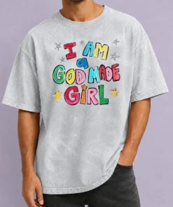 Original I Am A God Made Girl Washed T-Shirt