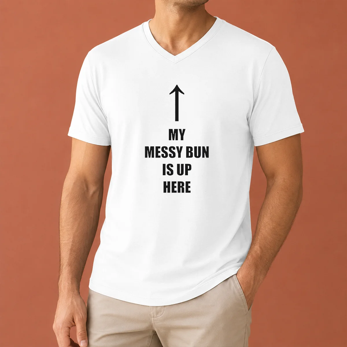 Original My Messy Bun Is Up V-Neck Shirt Original My Messy Bun Is Up V-Neck Shirt