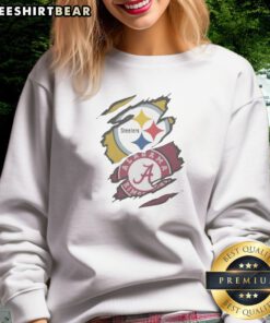 Original Pittsburgh Steelers Alabama Crimson Tide Dual Team Logo Design Sweatshirt in vibrant colors