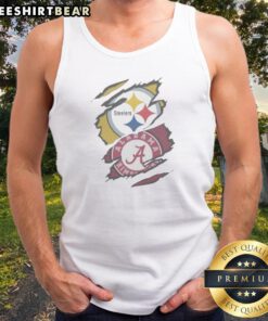 Original Pittsburgh Steelers Alabama Crimson Tide Dual Team Logo Design Tank top featuring team logos