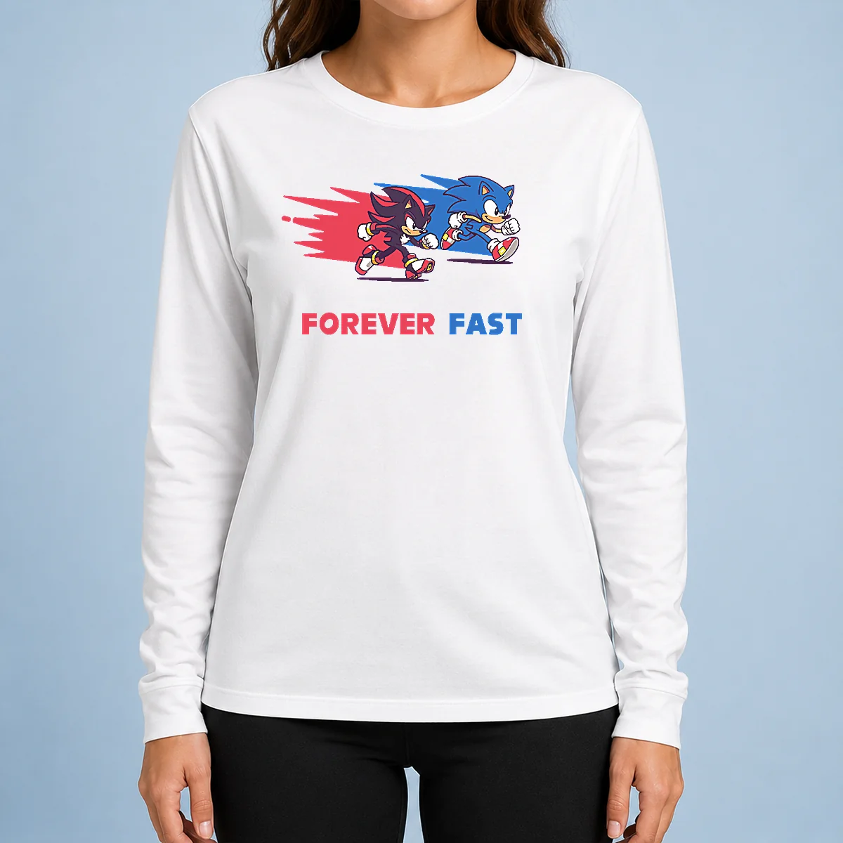 Original Shadow The Hedgehog Forever Fast Cartoon Long Sleeve Shirt