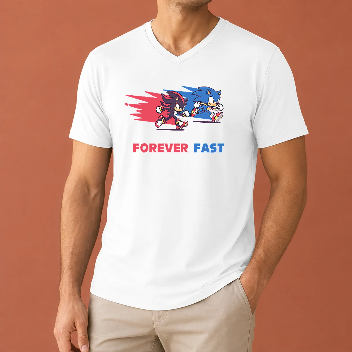 Original Shadow The Hedgehog Forever Fast V-Neck Shirt Original Shadow The Hedgehog Forever Fast V-Neck Shirt