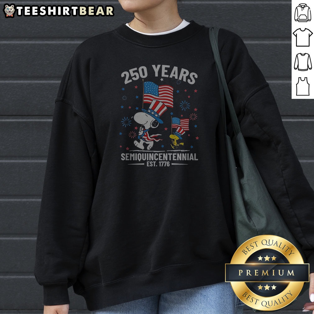 Original Snoopy And Bird 250 Years Semiquincentennial Flags Sweatshirt