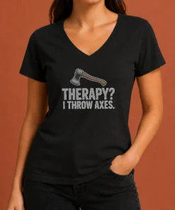 Original Therapy I Throw Axes Axe V-Neck Shirt