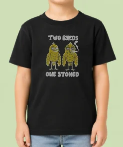 Original Two Birds One Stoned Smoking Kids T-Shirt