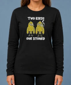 Original Two Birds One Stoned Smoking Long Sleeve Shirt