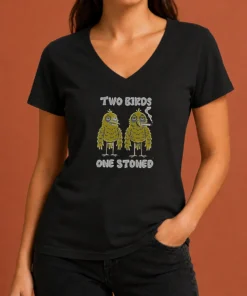 Original Two Birds One Stoned Smoking V-Neck Shirt
