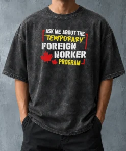 Premium Ask Me About The Temporary Foreign Worker Program Washed T-Shirt