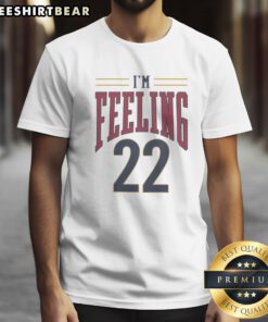 Premium Cleveland Cavaliers I'M Feeling 22 Basketball Team NBA Logo Shirt displayed on a model