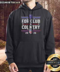 Premium For Club And Country USA 20 26 Louisville City Hoodie in dark color with front pocket and drawstring hood