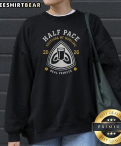 Premium Half Pace Festival Of Hurling 2026 Beal Feirste Hurling Sweatshirt in charcoal grey with bold festival logo