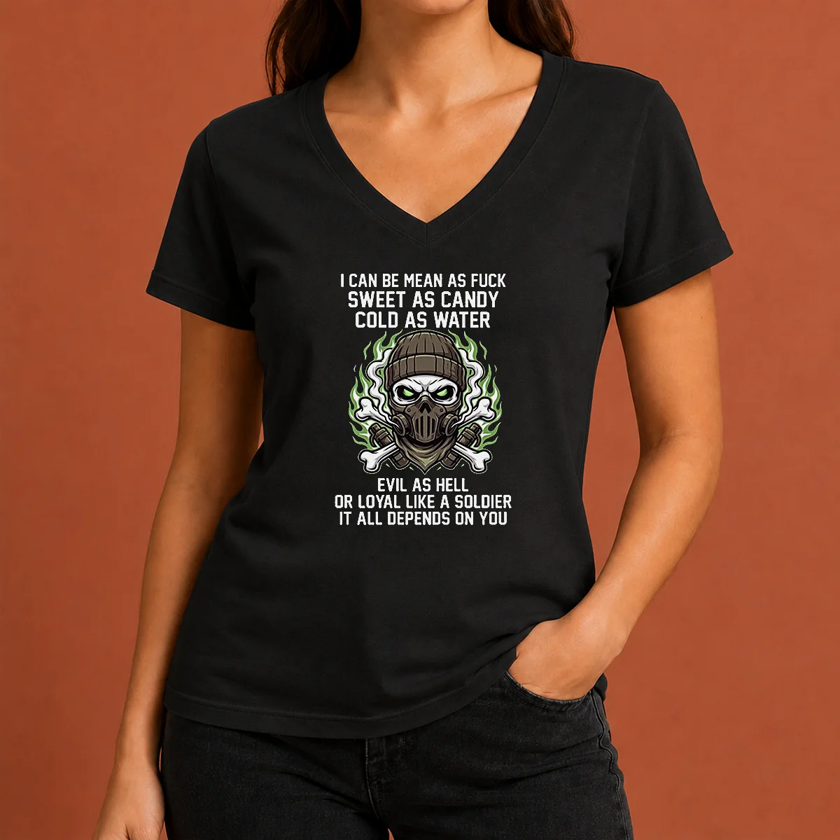 Premium I Can Be Mean As V-Neck Shirt Premium I Can Be Mean As V-Neck Shirt