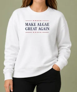 Premium Make Algae Great Again Sweater in cozy knit fabric with bold green text on front