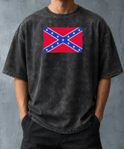 Premium Mark Lee Confederate Flag 2026 Washed T Shirt featuring a faded vintage look on soft cotton fabric