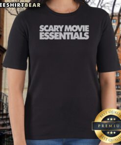 Premium Marlon Wayans Scary Movie Essentials Ladies Shirt featuring bold graphic print on a fitted short sleeve shirt