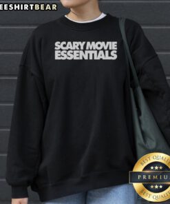 Premium Marlon Wayans Scary Movie Essentials Sweatshirt in dark gray with graphic print, displayed on a flat lay background