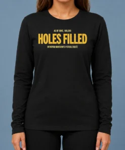 Premium Mayor Mamdani Pothole Blitz As Of June 100000 Holes Filled long sleeve shirt featuring bold text design