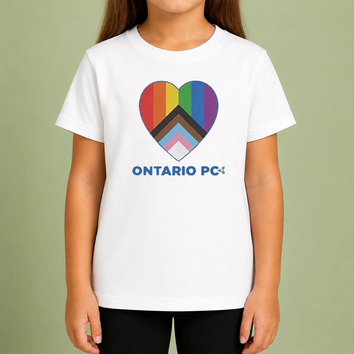 Premium Ontario PC York Pride Kids T Shirt featuring colorful York Pride design on a comfortable cotton kids tee