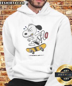 Premium Spike Peanuts Comic Strip Dog Skateboard Hoodie featuring a playful graphic design