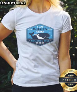 Premium Two Whales Diner Crest Ladies Shirt featuring a unique diner crest design.