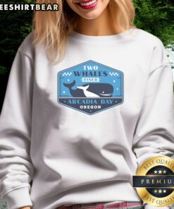 Premium Two Whales Diner Crest Sweatshirt featuring a unique diner logo design.