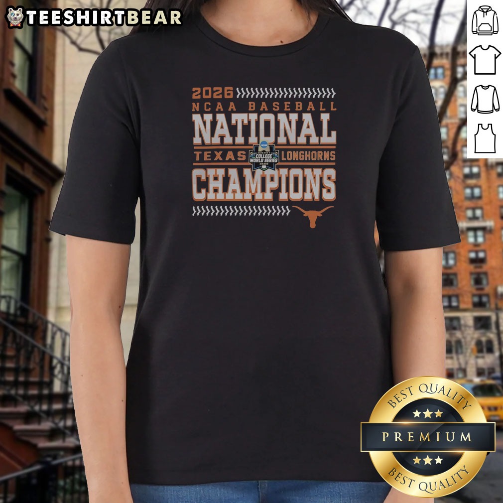 Pretty 2026 Texas Longhorns NCAA Baseball National Champions Shirt on Ladies Shirt Pretty 2026 Texas Longhorns NCAA Baseball National Champions Shirt shown as a ladies shirt preview