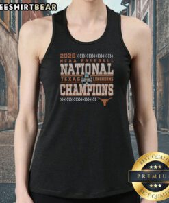 Pretty 2026 Texas Longhorns NCAA Baseball National Champions Tank top in white, sleeveless athletic wear