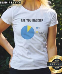 Pretty Are You Racist Yes Yes But In Yellow Ladies Shirt displayed on a flat surface