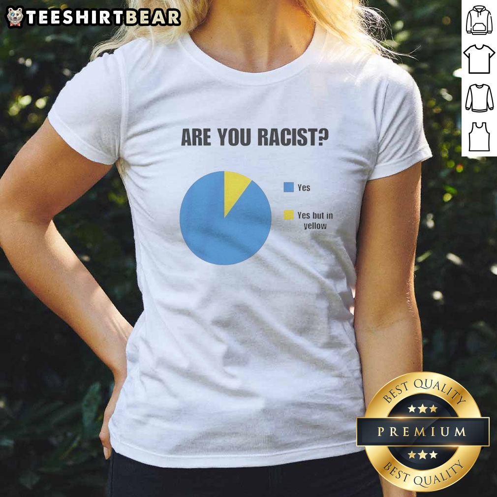 Pretty Are You Racist Yes Yes But In Yellow Shirt on Ladies Shirt Pretty Are You Racist Yes Yes But In Yellow Shirt shown as a ladies shirt preview