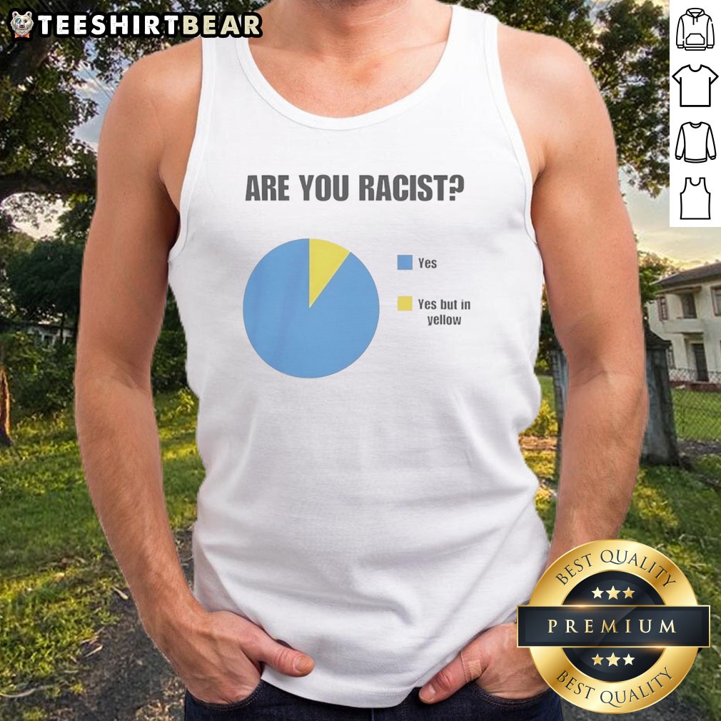 Pretty Are You Racist Yes Yes But In Yellow Shirt on Tank Top Pretty Are You Racist Yes Yes But In Yellow Shirt shown as a tank top preview