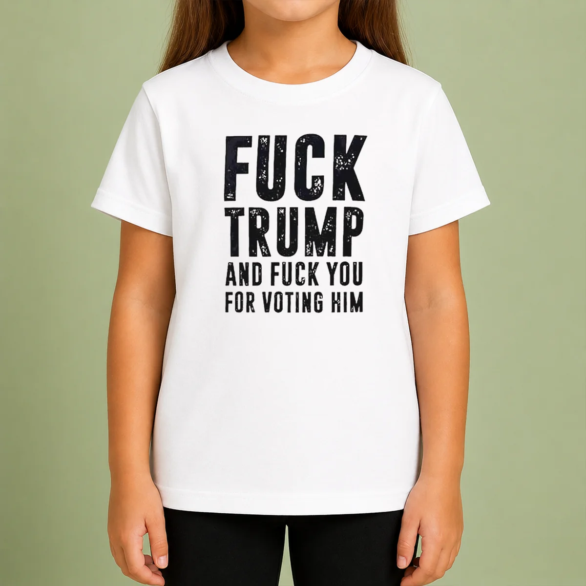 Pretty Donald Trump Fuck Trump And Fuck You For Voting Him Kids T-Shirt