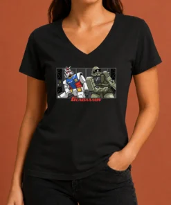 Pretty Gundaaamn Gundam Damn Meme V-Neck Shirt