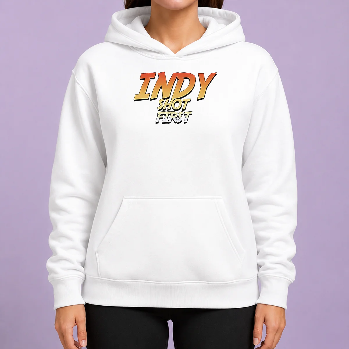 Pretty Indy Graphic Shot First Hoodie in charcoal gray with front graphic print and adjustable drawstring hood