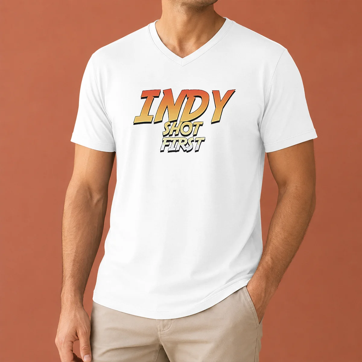 Pretty Indy Graphic Shot First V-Neck Shirt Pretty Indy Graphic Shot First V-Neck Shirt