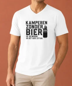 Pretty Kamperen Zonder Bier Is Gewoon In Het Bos Zitten Beer V-Neck Shirt