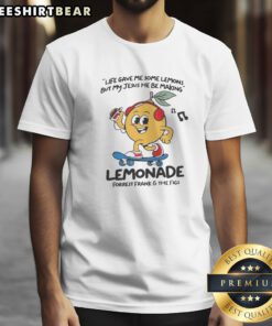 Pretty Lemonade Life Gave Me Some Lemons But My Jesus He Be Making Shirt displayed on a neutral background