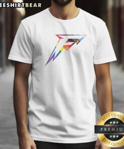 Pretty Minnesota Frost Pride Logo LGBTQ Shirt displayed on a flat lay background, showcasing vibrant colors and design.
