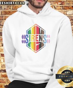Pretty New York Sirens Pride LGBTQ Rainbow Flag Hoodie showcasing vibrant rainbow colors and a cozy fit.