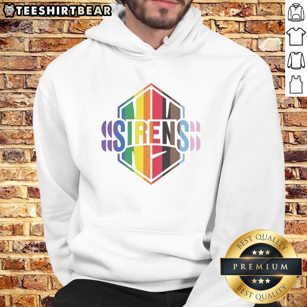 Pretty New York Sirens Pride LGBTQ Rainbow Flag Shirt on Hoodie Pretty New York Sirens Pride LGBTQ Rainbow Flag Shirt shown as a hoodie preview