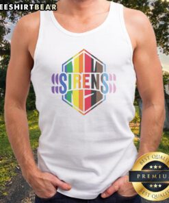 Pretty New York Sirens Pride LGBTQ Rainbow Flag Tank top featuring vibrant rainbow colors.