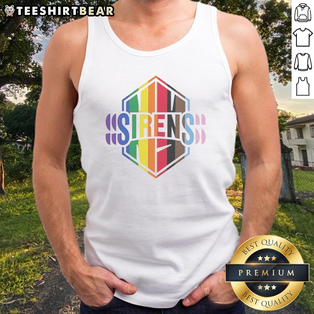 Pretty New York Sirens Pride LGBTQ Rainbow Flag Shirt on Tank Top Pretty New York Sirens Pride LGBTQ Rainbow Flag Shirt shown as a tank top preview