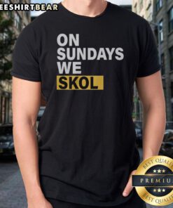 Pretty On Sundays We Skol Minnesota Vikings Football Shirt featuring bold team colors and graphic text
