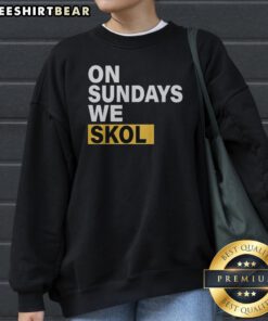 Pretty On Sundays We Skol Minnesota Vikings Football Sweatshirt featuring bold team colors on a cozy crewneck sweatshirt
