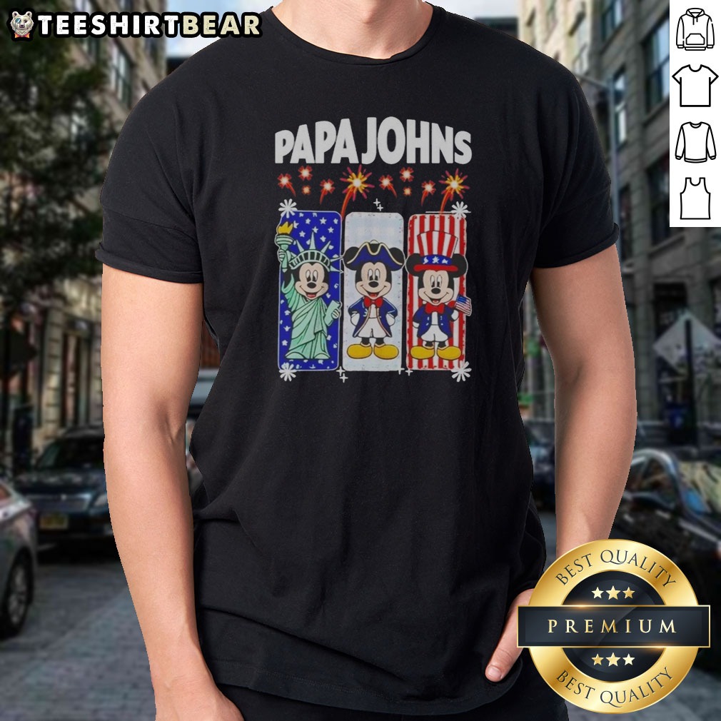 Pretty Papa Johns Mickey Mouse And Friends USA Patriotic Shirt on Classic Shirt Pretty Papa Johns Mickey Mouse And Friends USA Patriotic Shirt shown as a classic shirt preview