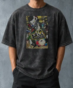 Pretty Persona 4 Golden Main Cast And Izanagi Character Washed T-Shirt