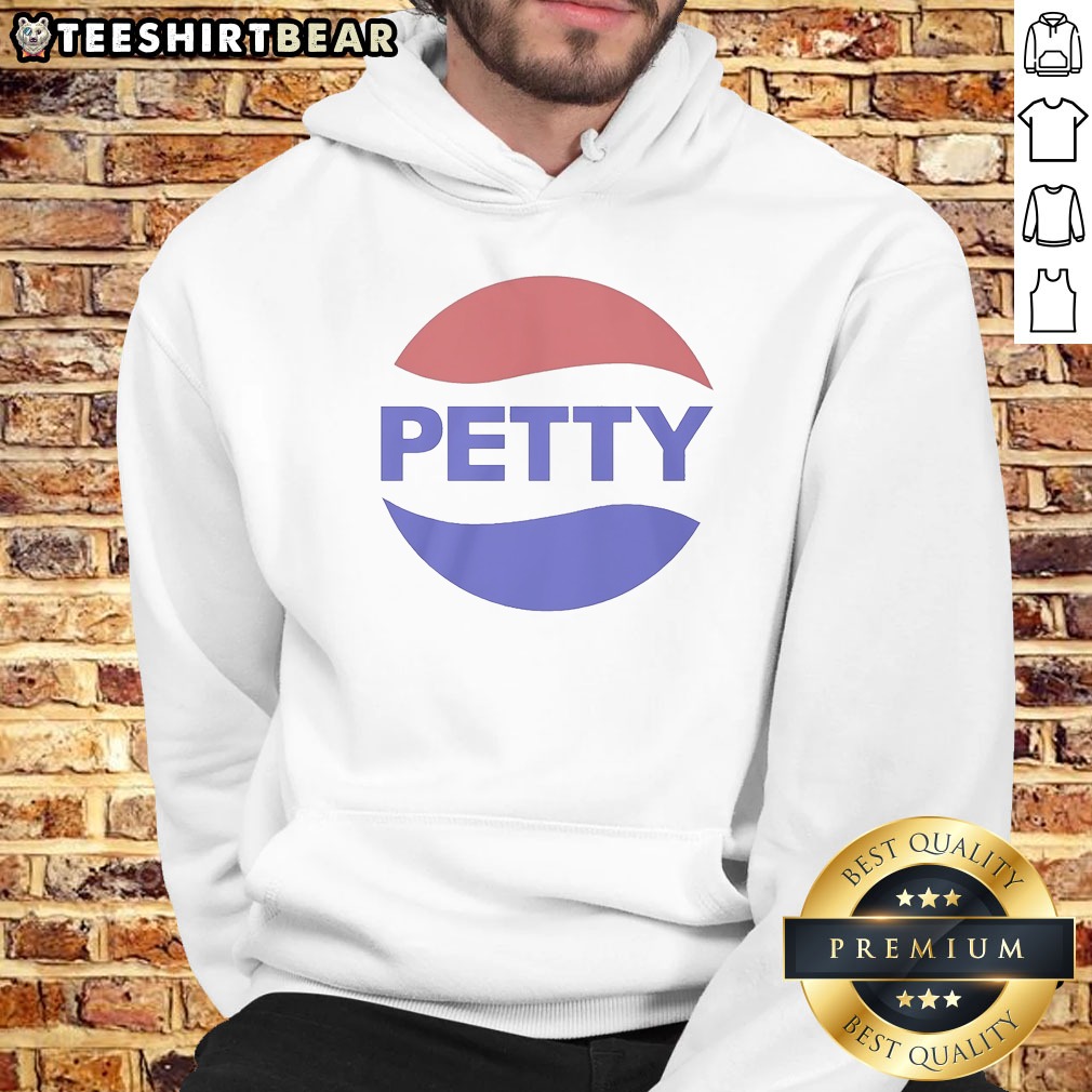 Pretty Petty Pepsi Logo Parody Hoodie in black with bold graphic print on front, comfortable pullover style